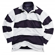 FR08M Sewn stripe long sleeve rugby shirt