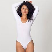 Cotton Spandex double u-neck long sleeve bodysuit (RSA8357)