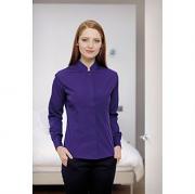 Women's mandarin collar fitted shirt long sleeved