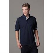 Button down collar contrast polo