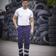 Hi vis polycotton cargo trousers with knee pad pockets (HV018T/3M)