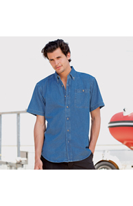 Short sleeve denim shirt