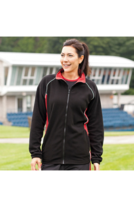 Women's piped microfleece jacket