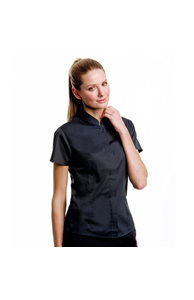 Women's bar shirt mandarin collar short sleeve