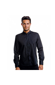 Bar shirt mandarin collar long sleeve