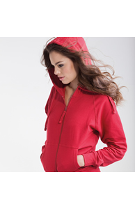 Women's zip through hoodie jacket