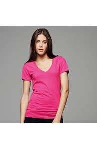 Jersey deep v-neck t-shirt