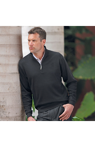 GM024 Falmouth Cotton Interlock Slipover Zip-neck Top