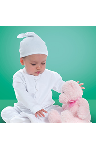 Baby top knotted hat