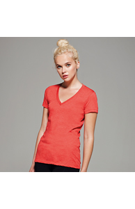 Triblend deep v-neck t-shirt