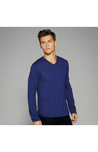 Unisex triblend long sleeve v-neck t-shirt