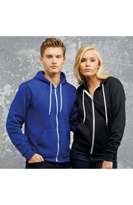 Unisex polycotton fleece full zip hoodie