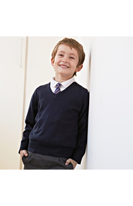 Kids v-neck fully fashioned jumper