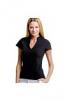 Women's corporate short sleeve top v-neck mandarin collar