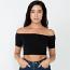 Cotton Spandex off-shoulder crop top (RSA8389)