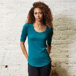 Anvil women's triblend deep scoop ½ sleeve tee