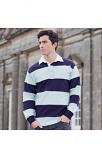 Sewn stripe long sleeve rugby shirt