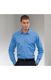 Long sleeve polycotton easycare fitted poplin shirt