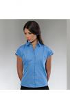 Women's cap sleeve polycotton easycare fitted poplin shirt