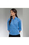 Women's ¾ sleeve polycotton easycare fitted poplin shirt